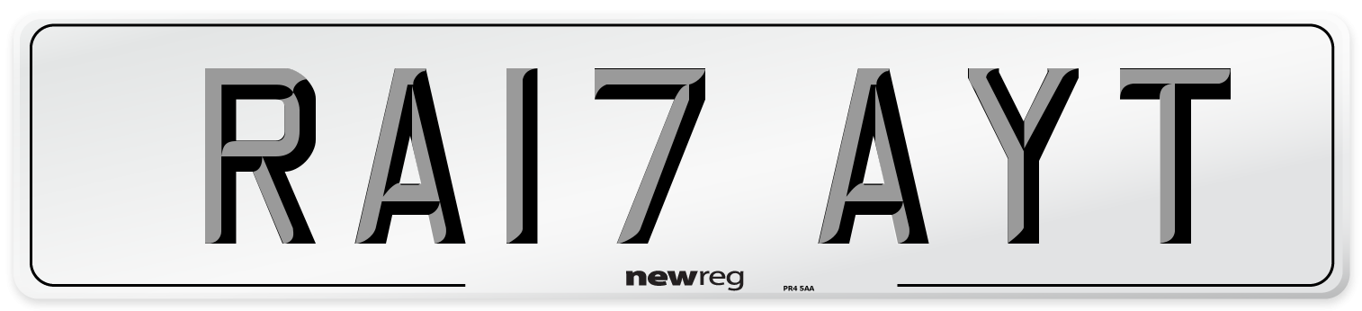 RA17 AYT Number Plate from New Reg